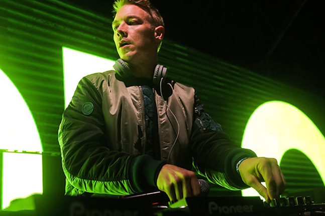 Close up of Diplo performing one of his sets