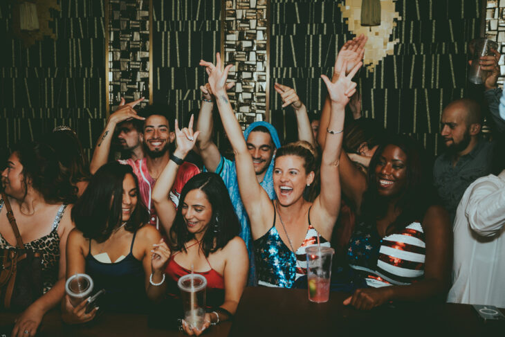 a group of friends celebrating Memorial Day in Vegas at Exodus