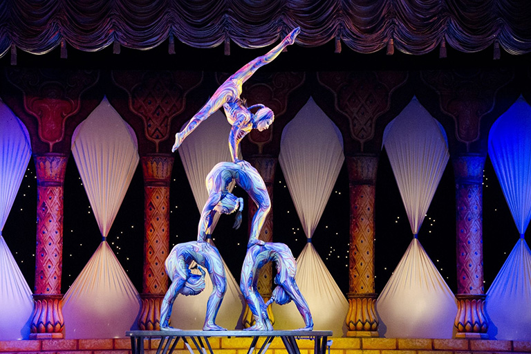 Acrobats performing on stage