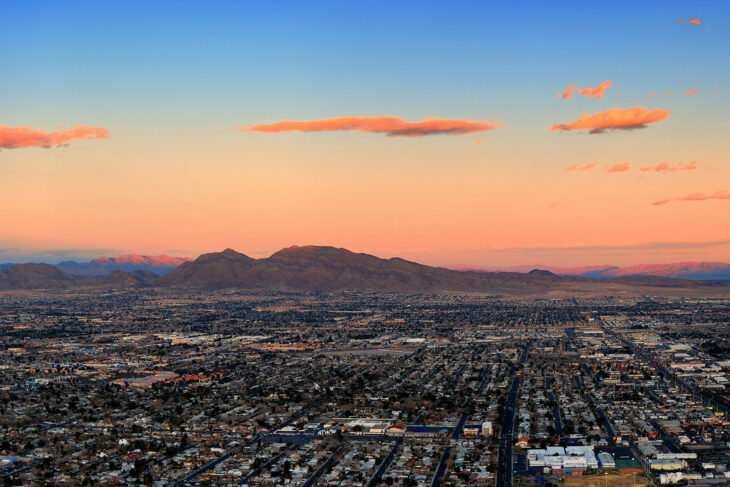 beautiful sunrise views of the canyons that surround Las Vegas