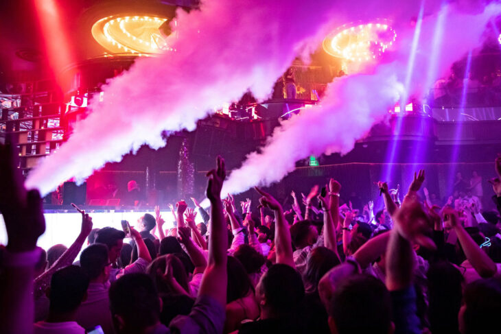 A crowd partying at Omnia Las Vegas nightclub