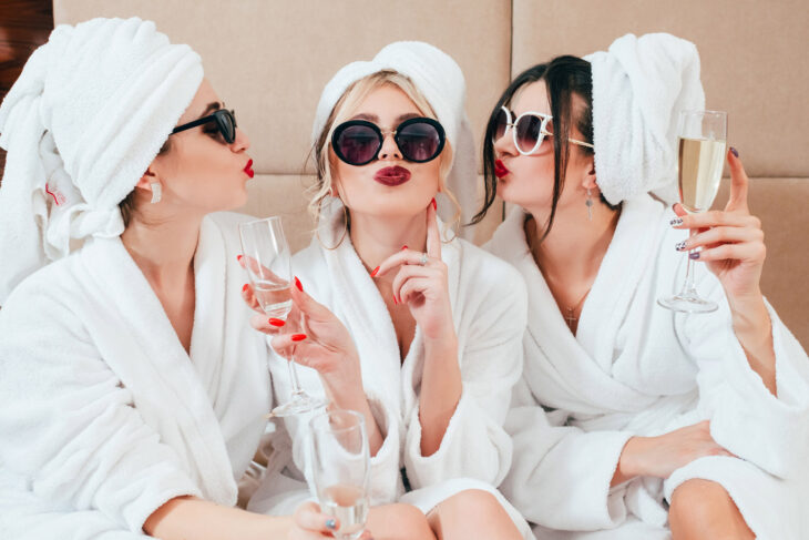 Three women getting a massage at a spa in Las Vegas
