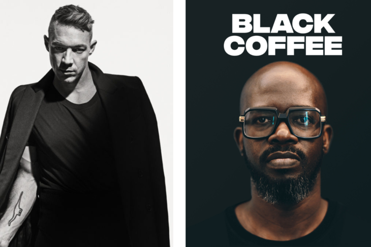 A collage of Diplo and Black Coffee