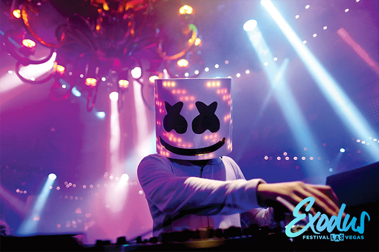 Marshmello performing at the Exodus Festival in Las Vegas