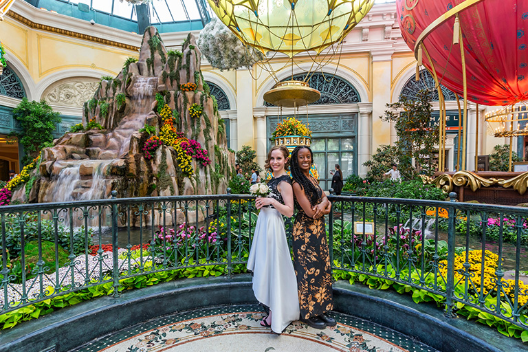 Two ladies posing inside the Bellagio Conservatory