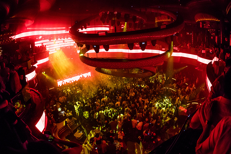 A party inside OMNIA Nightclub in Caesars Palace Las Vegas