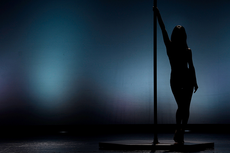 A pole dancer